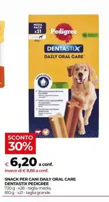 Coop SNACK PER CANI DAILY ORAL CARE DENTASTIX PEDIGREE offerta
