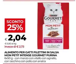 Coop ALIMENTO PER GATTI FILETTINI IN SALSA MON PETIT INTENSE GOURMET PURINA offerta