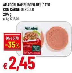 Famila Superstore Amadori hamburger delicato con carne di pollo offerta