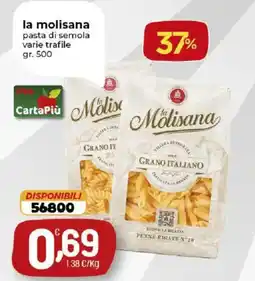 Crai la molisana pasta di semola varie trafile offerta