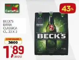 Crai Beck's birra classica offerta