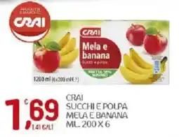 Crai Crai succhi e polpa mela e banana offerta