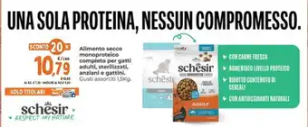 Alimento secco monoproteico completo per gatti adulti, sterilizzati, anziani e gattini