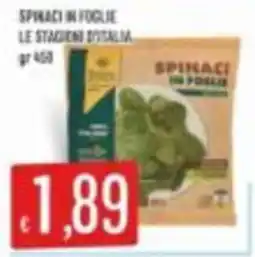 Mercadò Spinaci in foglie Le stagioni d'Italia offerta