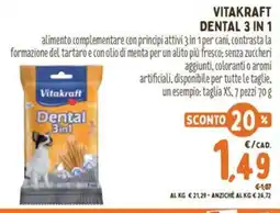 Pet Store Conad Vitakraft Dental 3 in 1 offerta