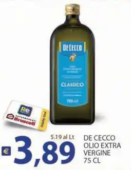 Supermercati Bruscoli De Cecco olio extra vergine offerta
