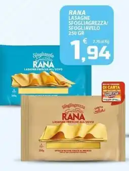 SpesaPiù Supermercati Lasagne fresche all'uovo Rana offerta