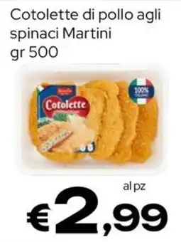 MAX Supermercati Cotolette di pollo agli spinaci Martini offerta
