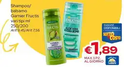 MAX Supermercati Shampoo balsamo Garnier Fructis offerta