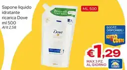 MAX Supermercati Sapone liquido idratante ricarica Dove offerta