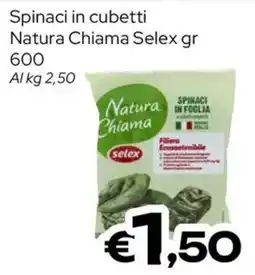 MAX Supermercati Spinaci in cubetti Natura Chiama Selex offerta