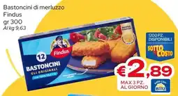 MAX Supermercati Bastoncini di merluzzo Findus offerta