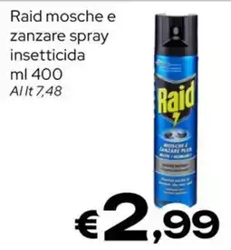 MAX Supermercati Raid mosche e zanzare spray insetticida offerta