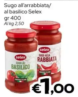 MAX Supermercati Sugo al basilico Selex offerta