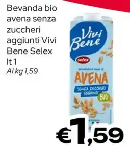 MAX Supermercati Beveranda bio avena senza zuccheri aggiunti Vivi Bene Selex offerta