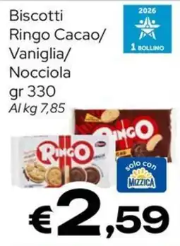 MAX Supermercati Biscotti Ringo Cacao Vaniglia Nocciola offerta