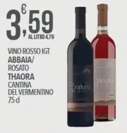 Iper Romagnolo Vino rosso IGT Abbaia/ Rosato Thaora offerta