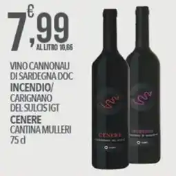 Iper Romagnolo Vino Cannonau di Sardegna Doc Incendio/Carignano del Sulcis Igt Cenere Cantina Mulleri offerta