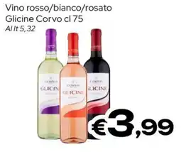 MAX Supermercati Vino rosso/bianco/rosato Glicine Corvo offerta
