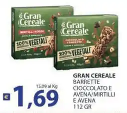 Supermercati Bruscoli Gran Cereale barrette cioccolato e avena/mirtilli e avena offerta