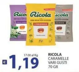 Supermercati Bruscoli Ricola caramelle vari gusti offerta