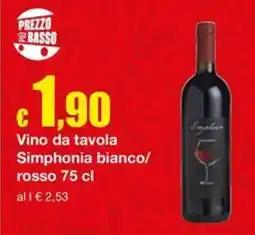 Sì con te Supermercati Vino da tavola Simphonia bianco/rosso offerta