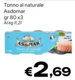 MAX Supermercati Tonno al naturale Asdomar offerta