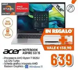 Expert Acer Notebook Aspire GO 15 offerta