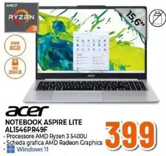 Expert Acer Notebook Aspire Lite AL1546PR49F offerta