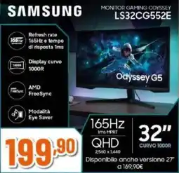 Expert Samsung Monitor Gaming Odyssey LS32CG552E offerta