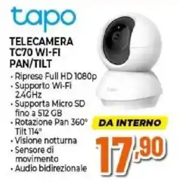 Expert Tapo telecamera tc70 wi-fi pan/tilt offerta