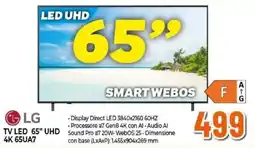 Expert LG TV LED 65" UHD 4K 65UA7 offerta