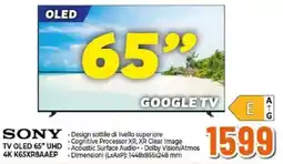 Expert Sony TV OLED 65" UHD 4K K65XR8AAEP offerta