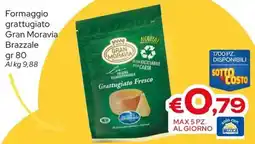 MAX Supermercati Formaggio grattugiato Gran Moravia Brazzale offerta