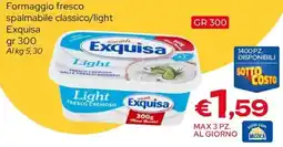 MAX Supermercati Formaggio fresco spalmabile Exquisa Light offerta