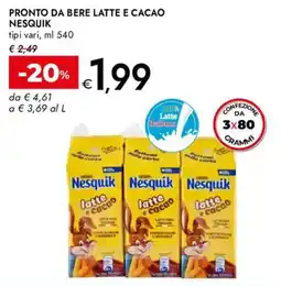 Bennet Nesquik latte e cacao offerta