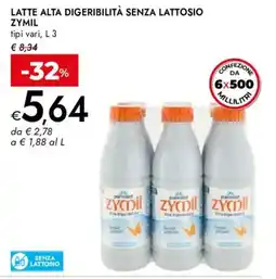 Bennet Latte alta digeribilità senza lattosio Zymil offerta