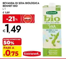 Bennet Beveranda di soia biologica Bennet Bio offerta