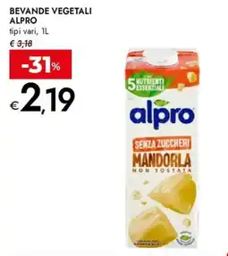 Bennet Beverage vegetale Alpro senza zuccheri mandorla non tostata offerta