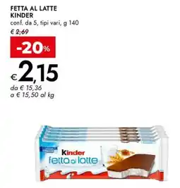 Bennet Kinder fetta al latte offerta