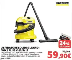 Brico Io Aspiratore solidi e liquidi Kärcher WD 2 Plus V-12/4/18 offerta