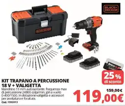 Brico Io Kit trapano a percussione 18 V + valigetta Black+Decker offerta