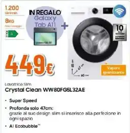 Expert Lavatrice Slim Crystal Clean offerta