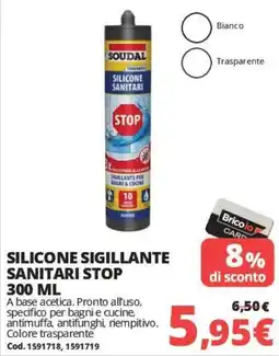 Brico Io Silicone sigillante sanitari stop offerta