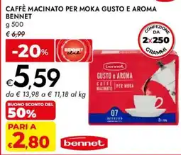 Bennet Caffè macinato per moka Bennet offerta