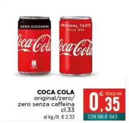 Altasfera Coca Cola zero senza caffeina offerta