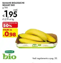 Bennet Banane biologiche Bennet bio offerta