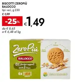 Bennet Biscotti ZeroPiù Balocco offerta