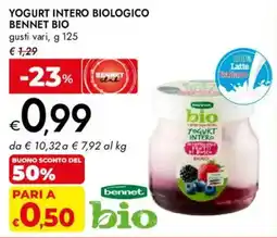 Bennet Yogurt intero biologico Bennet bio offerta