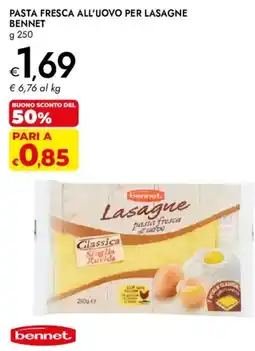 Bennet Lasagne pasta fresca all'uovo offerta